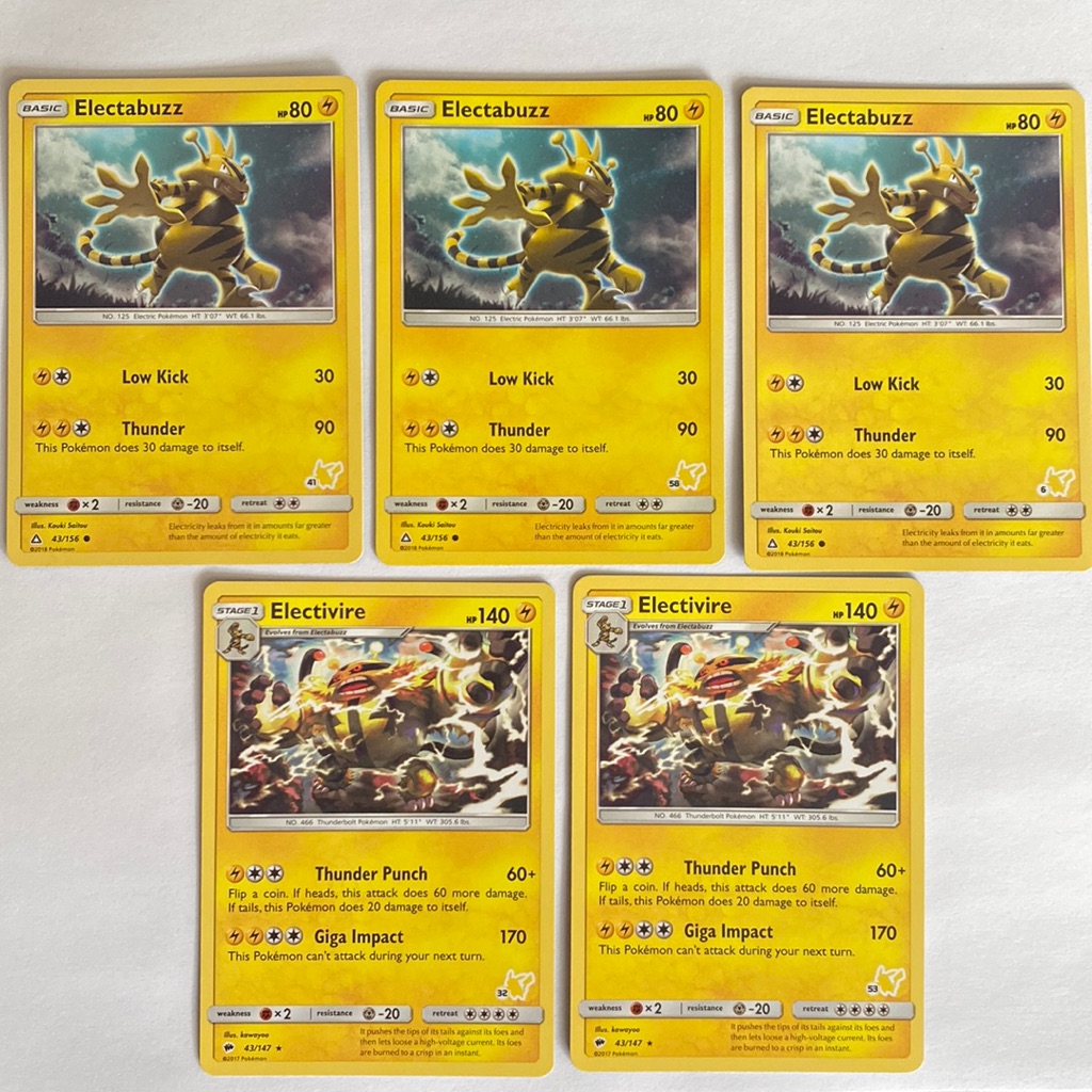 Pokemon | Toys | Three Electabuzz 4356 And Two Electivire 43147 | Poshmark